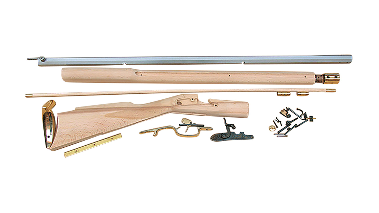 Traditions Black Powder Kentucky Rifle Build-It-Yourself Kit Select Raw Hardwood .50 Cal 33.5" White Barrel