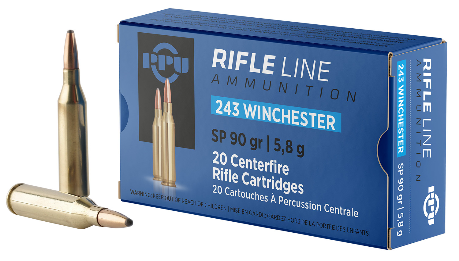 PPU PP2431 Standard Rifle 243Win 90gr Soft Point 20 Per Box/10 Case