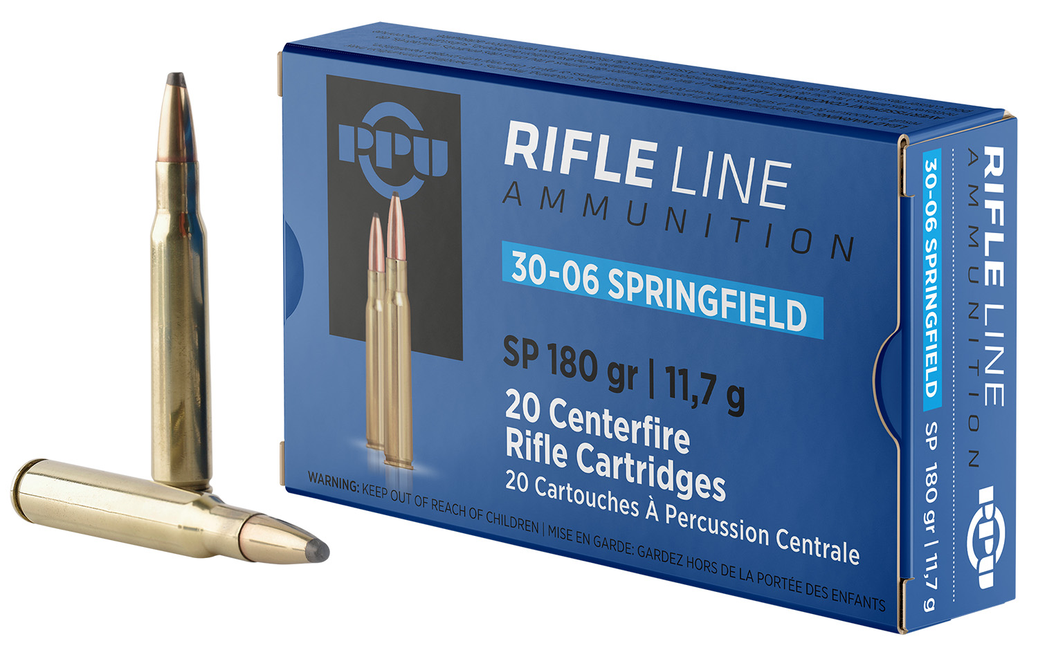 PPU PP30063 Standard Rifle 30-06Springfield 180gr Soft Point 20 Per Box/10 Case