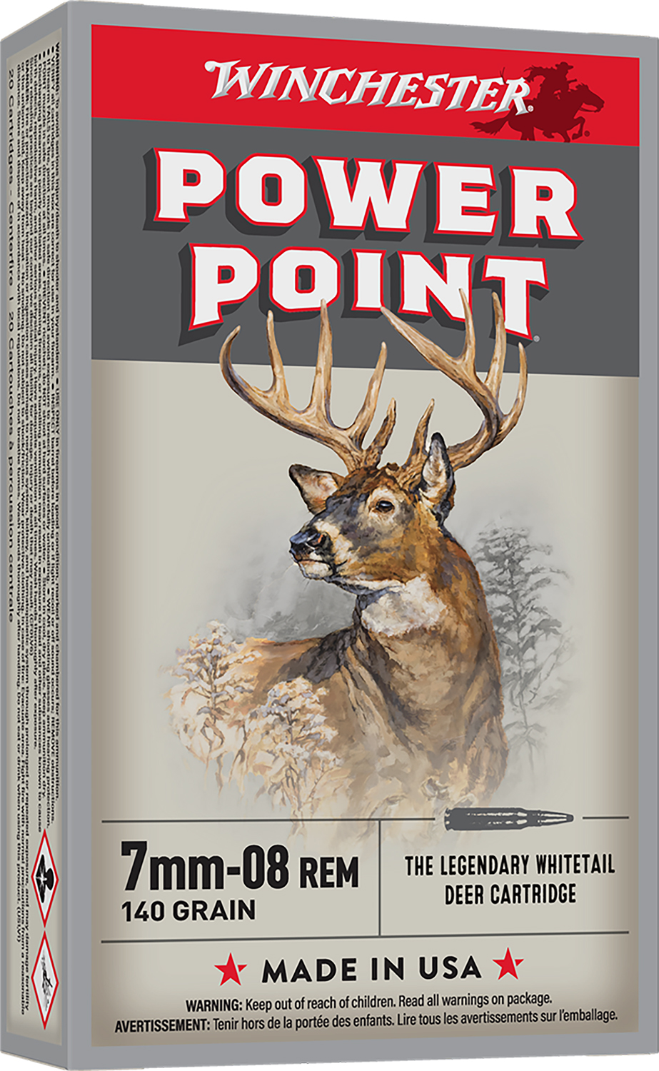 Winchester Ammo X708 Power-Point 7mm-08Rem 140gr 20 Per Box/10 Case