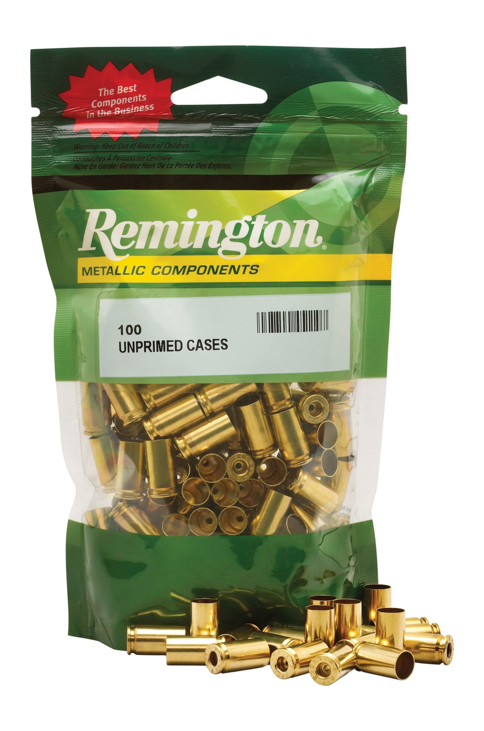 Remington Ammunition RC22524 Unprimed Cases 40S&W Handgun Brass 100Ct
