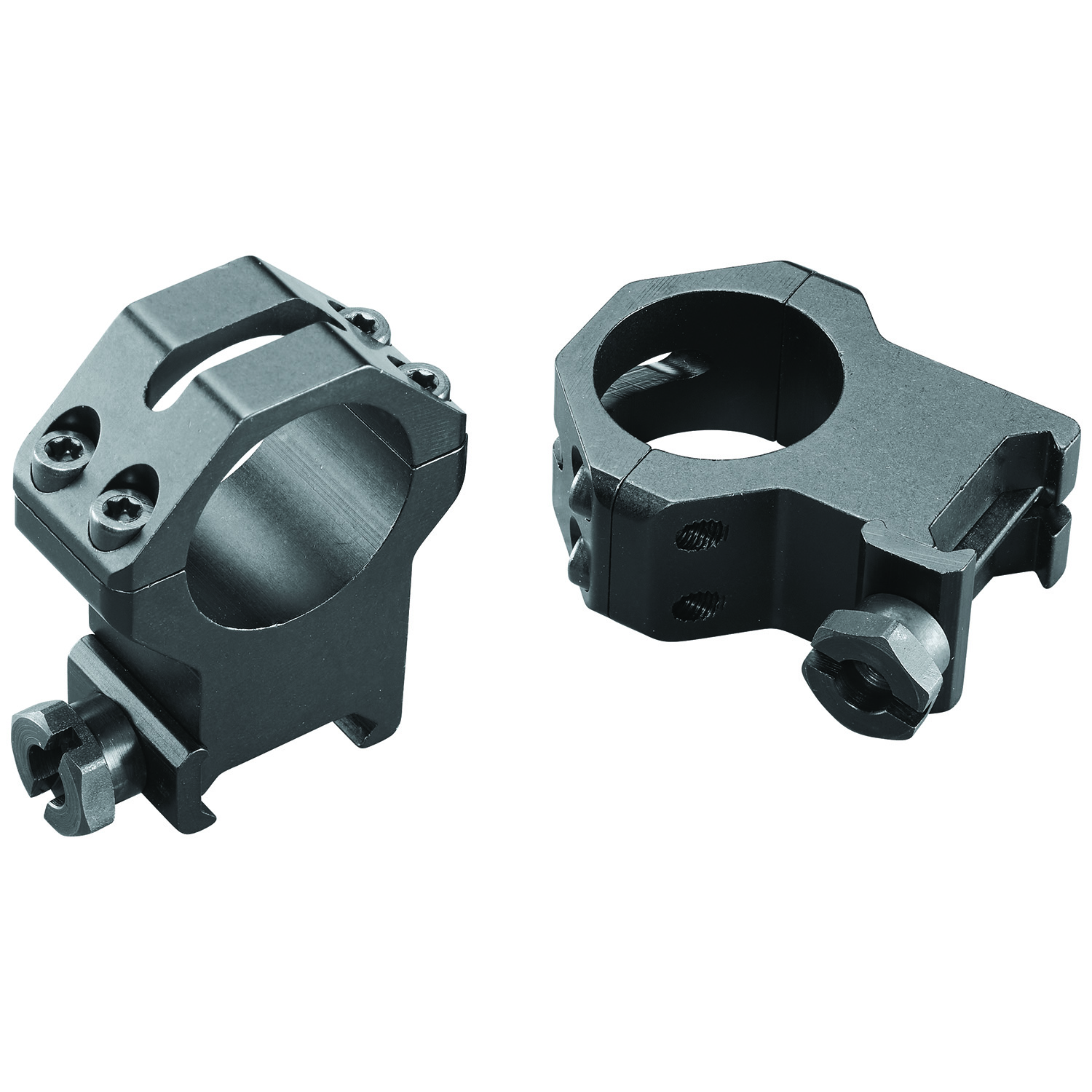 Weaver Mounts 48363 Four-Hole Skeleton Rings Matte Black Aluminum 1" Extra Extra High