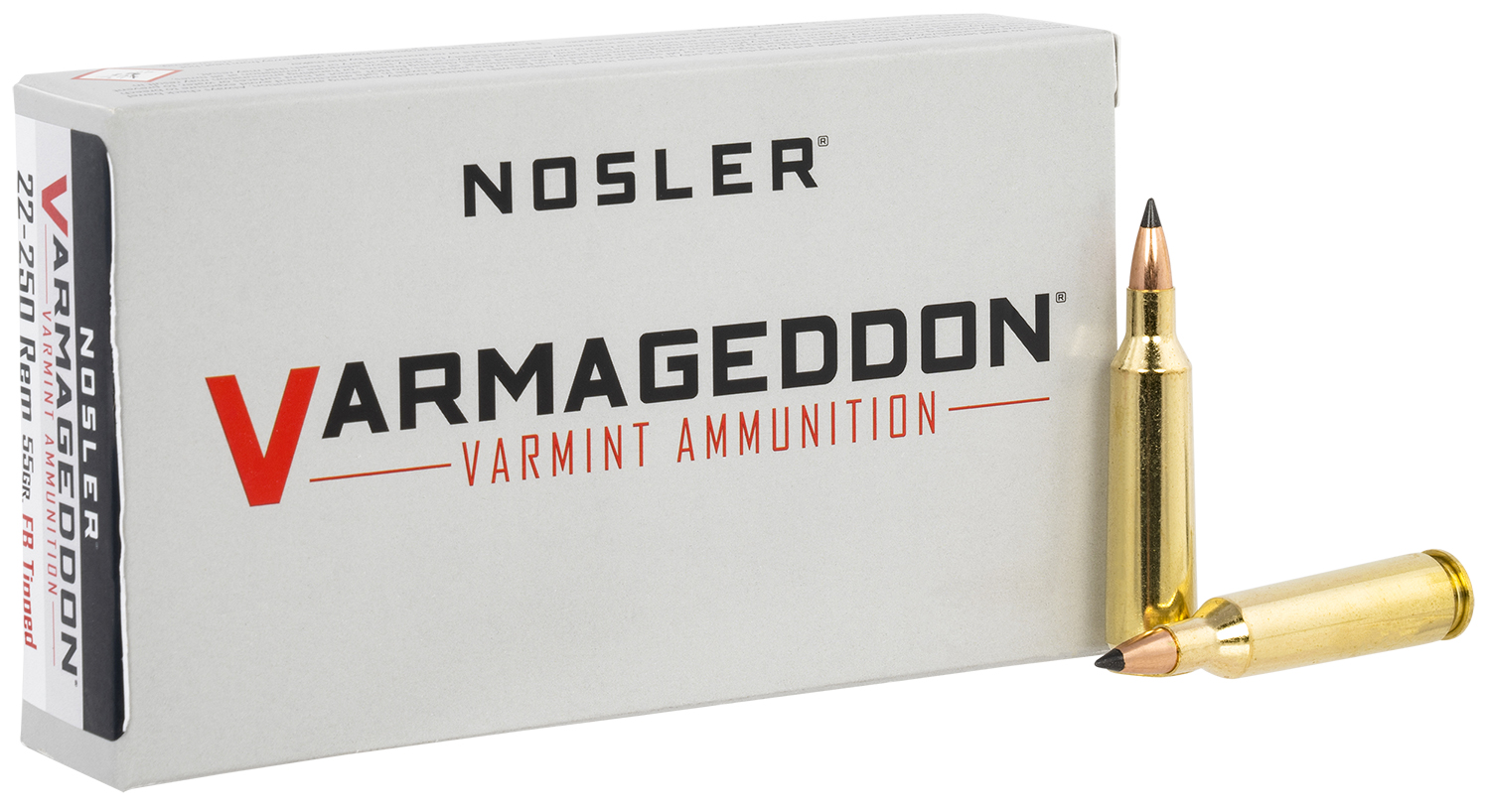 Nosler 65155 Varmageddon 22-250Rem 55gr Flat Base Tipped 20 Per Box/10 Case