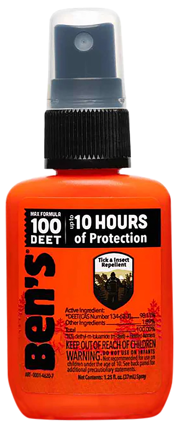 Ben's 00067070 100 Odorless Scent 1.25oz Spray Repels Ticks & Biting Insects Effective Up to 10 hrs