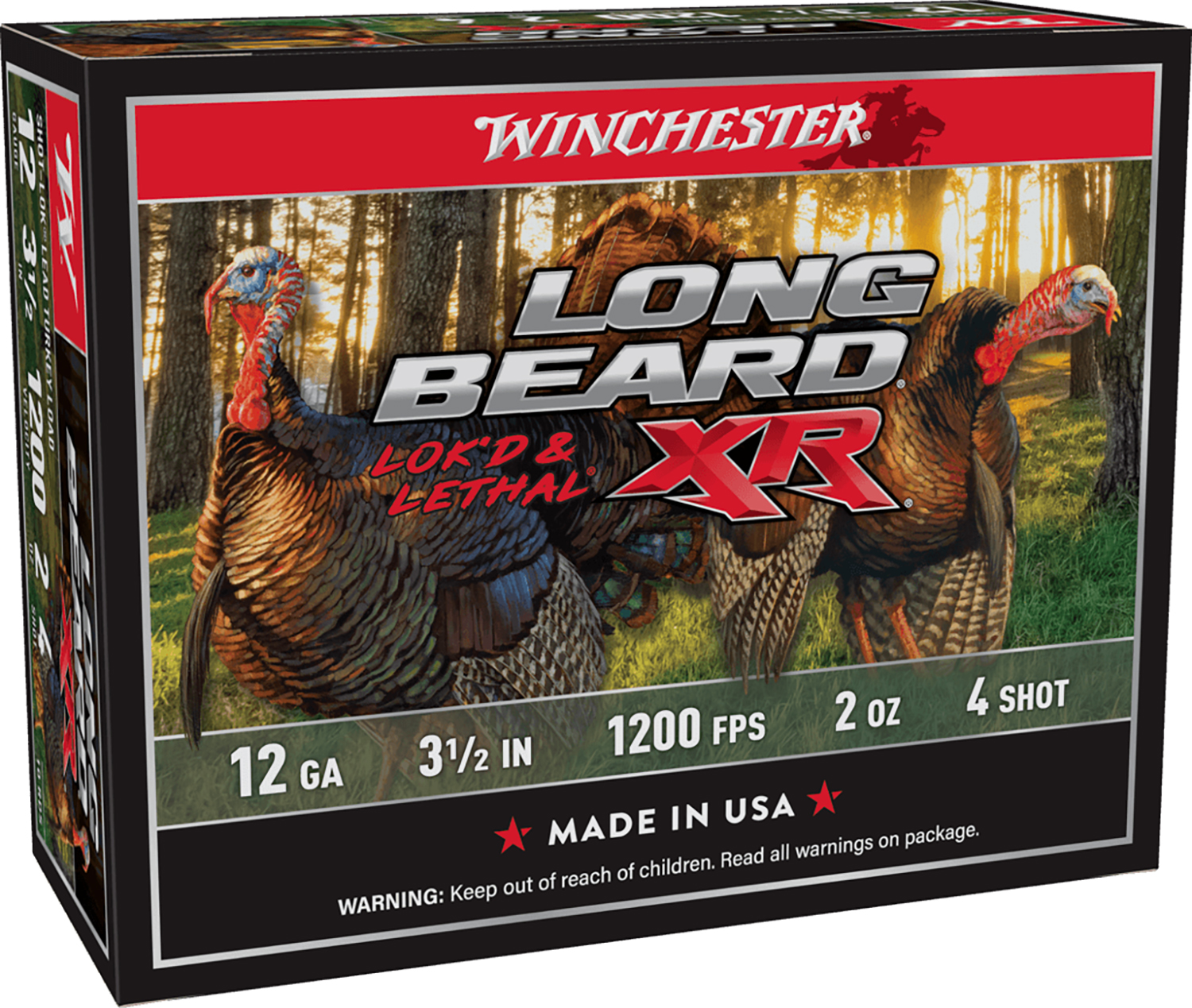 Winchester Ammo STLB12L4 Long Beard XR Shot-Lok 12Gauge 3.50" 2oz 4Shot 10 Per Box/10 Case
