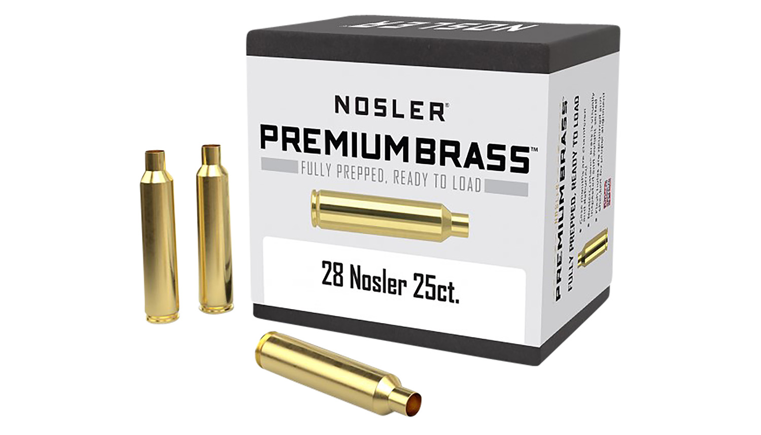 Nosler 10150 Premium Brass Unprimed Cases 28Nosler Rifle Brass 25/Box