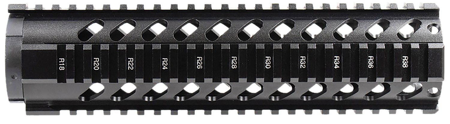 Aim Sports MT061 AR Handguard 10" Mid-Length Style Made of Aluminum with Black Anodized Finish & Quad Rail