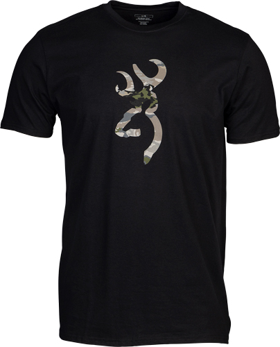 BROWNING SS T-SHIRT CAMO BUCKMARK BLACK/OVIX LARGE