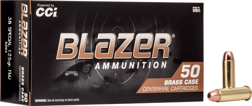 CCI 5204 Blazer Brass Handgun 38Special 125gr Full Metal Jacket 50 Per Box/20 Case