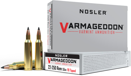 Nosler Varmegeddon Rifle Ammunition .22-250 Rem 55 gr FB Tipped 3550 fps 20/ct