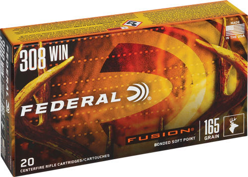 Federal F308FS2 Fusion  308Win 165gr Bonded Soft Point 20 Per Box/10 Case