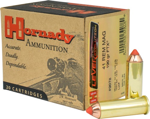 Hornady HRN 41M 190GR LVREV FTX 20RD 41 Rem Mag - Purple Mou view 3