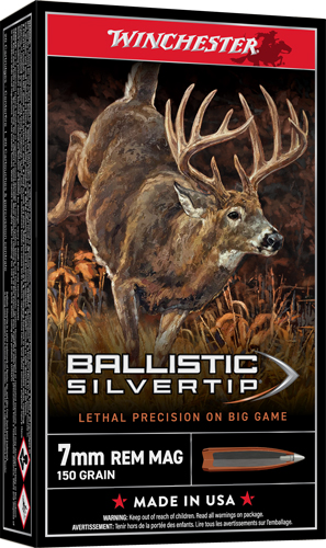 Winchester Ammo SBST7 Ballistic Silvertip 7mmRemMag 150gr Rapid Controlled Expansion Polymer Tip 20 Per Box/10 Case