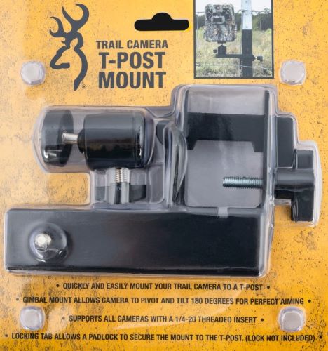 Browning Trail Cameras CTM T-Post Mount Black Powder Coated Steel Fits Browning Trail Cameras
