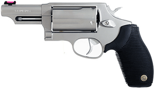 Taurus 2-441039T Judge Compact 45 Colt (Long Colt)/410 Bore 5rd Shot 3" Matte Stainless Steel Barrel, Cylinder & Frame, Black Ribber Grip, Transfer Bar Safety, Exposed Hammer