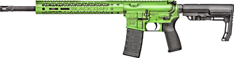 Black Rain Ordnance BROFUSIONZGB Spec15 Fusion 5.56x45mm NATO 30+1 16", Zombie Green Battleworn, 12" M-LOK, MFT EPG16 Grip/Minimalist Stock
