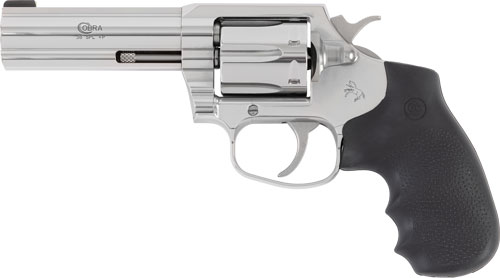 Colt Mfg COBRASB4BB Cobra 38 Special +P 6 Shot 4" Stainless Steel Barrel, Cylinder & Frame, Black Hogue Overmolded Grip, Exposed Hammer