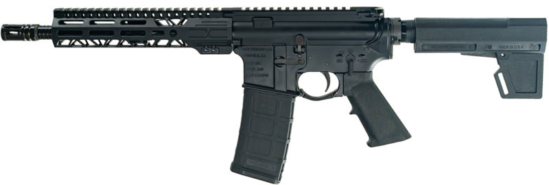 Faxon Firearms FXSPT3B105GA9 Sport 300 Blackout 30+1 10.50" Salt Bath Nitride Threaded Barrel, Aluminum Receiver w/Picatinny Rail, M-LOK Handguard, Black Polymer KAK Shockwave Pistol Brace, A2 Style