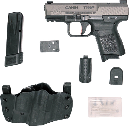 Canik HG5610TN TP9 Elite Subcompact 9mm Luger 3.60" 15+1,12+1 Black Frame with with Optic Cut Tungsten Gray Cerakote Steel Slide, Interchangeable Backstrap Grip & Picatinny Rail