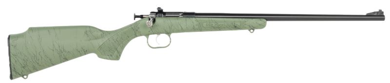 Crickett KSA2342 My First Rifle Gen2 22 LR 1rd 16.13" Blued Single Shot Barrel, Drilled & Tapped Receiver, Green w/Black Webbing Fixed Synthetic Stock