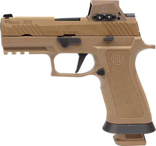 Sig Sauer M18X9RX M18X w/Optic Carry Frame 9mm Luger 21+1 3.90" Black Barrel Coyote PVD Optic Ready/Serrated Stainless Steel Slide & Polymer Frame w/Beavertail & Picatinny Rail, Sig ROMEOM17