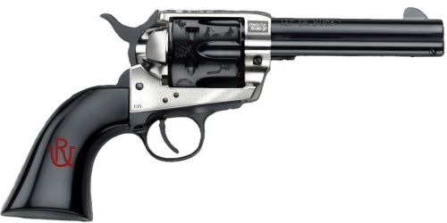 Pietta PFI357PR434BP 1873 Great Western II Pendleton Round?Up 357 Mag 6 Shot 4.75" Blued Engraved Barrel & Cylinder, Ultra Black Engraved Grip, Exposed Hammer