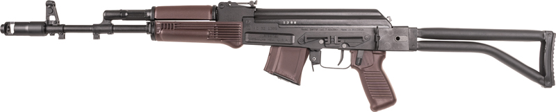 Arsenal SAM7SF-84EPM SAM7SF 84E 7.62x39mm 10+1 16.33" Black Steel Threaded Barrel, Black Forged & Milled Aluminum Receiver, Black Synthetic Folding Right Side Stock, Plum Polymer Grip