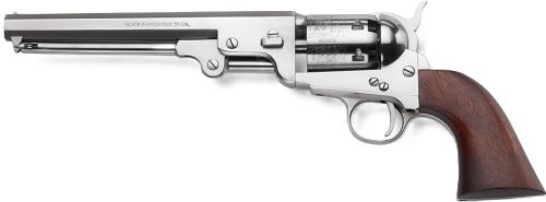 Pietta PF51OS36712 1851 Navy "Old Silver" 36 Cal 7.50" 6rd Old Silver Frame, & Octagon Barrel, Walnut Grip