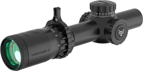 Swampfox Optics THK14241RF Tomahawk II Black 1-4x 24mm 30mm Tube Bright Fiber Optic Red Reticle