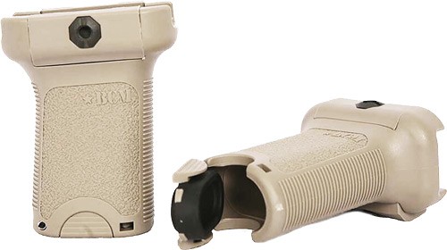 BCM VGSFDE BCMGunfighter Short Vertical Grip Made of Polymer With Flat Dark Earth Aggressive Textured Finish with Storage Compartment for Picatinny Rail