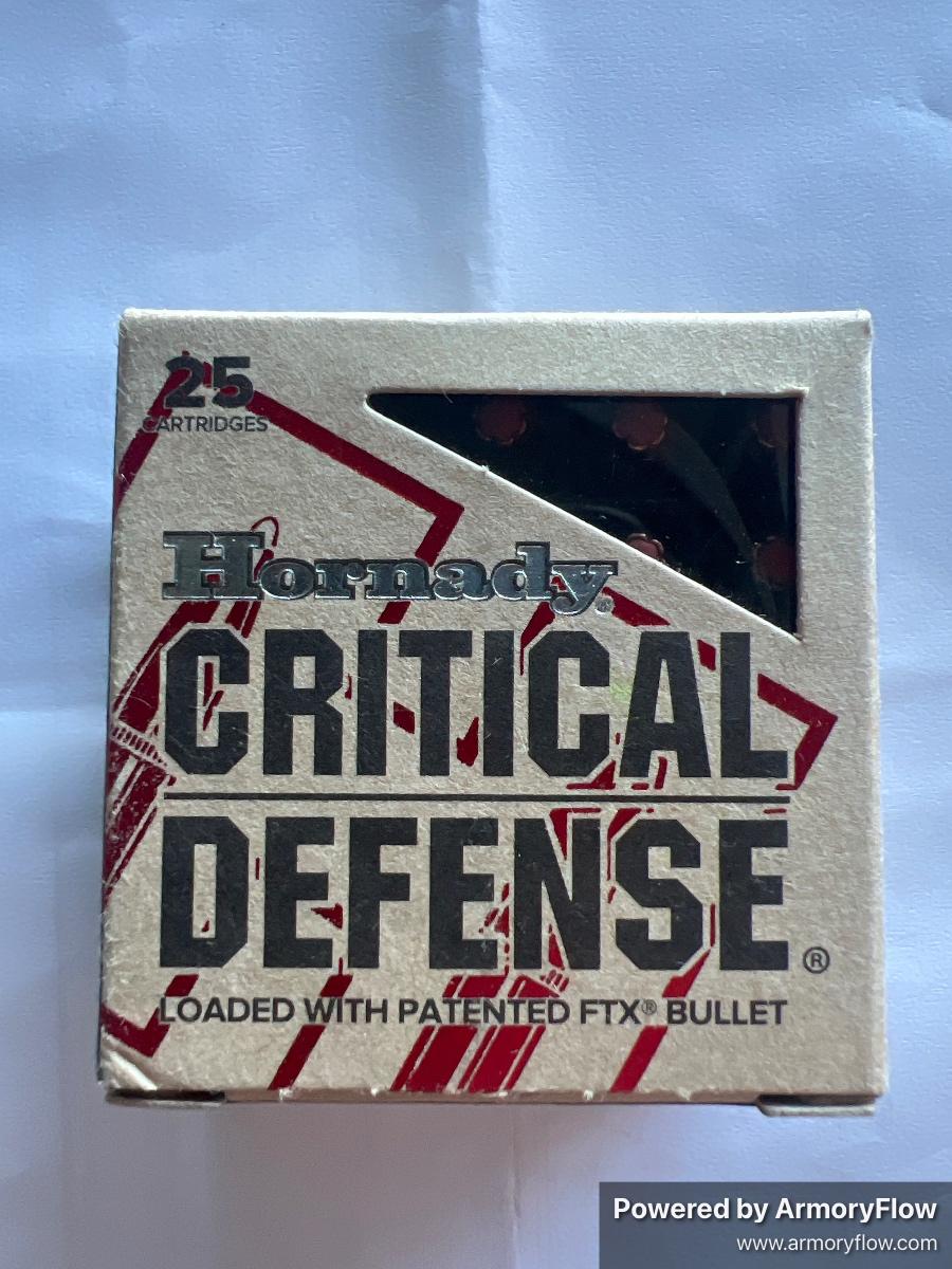 Hornady HRN 9MM 115GR CRITDEF FTX 25RD